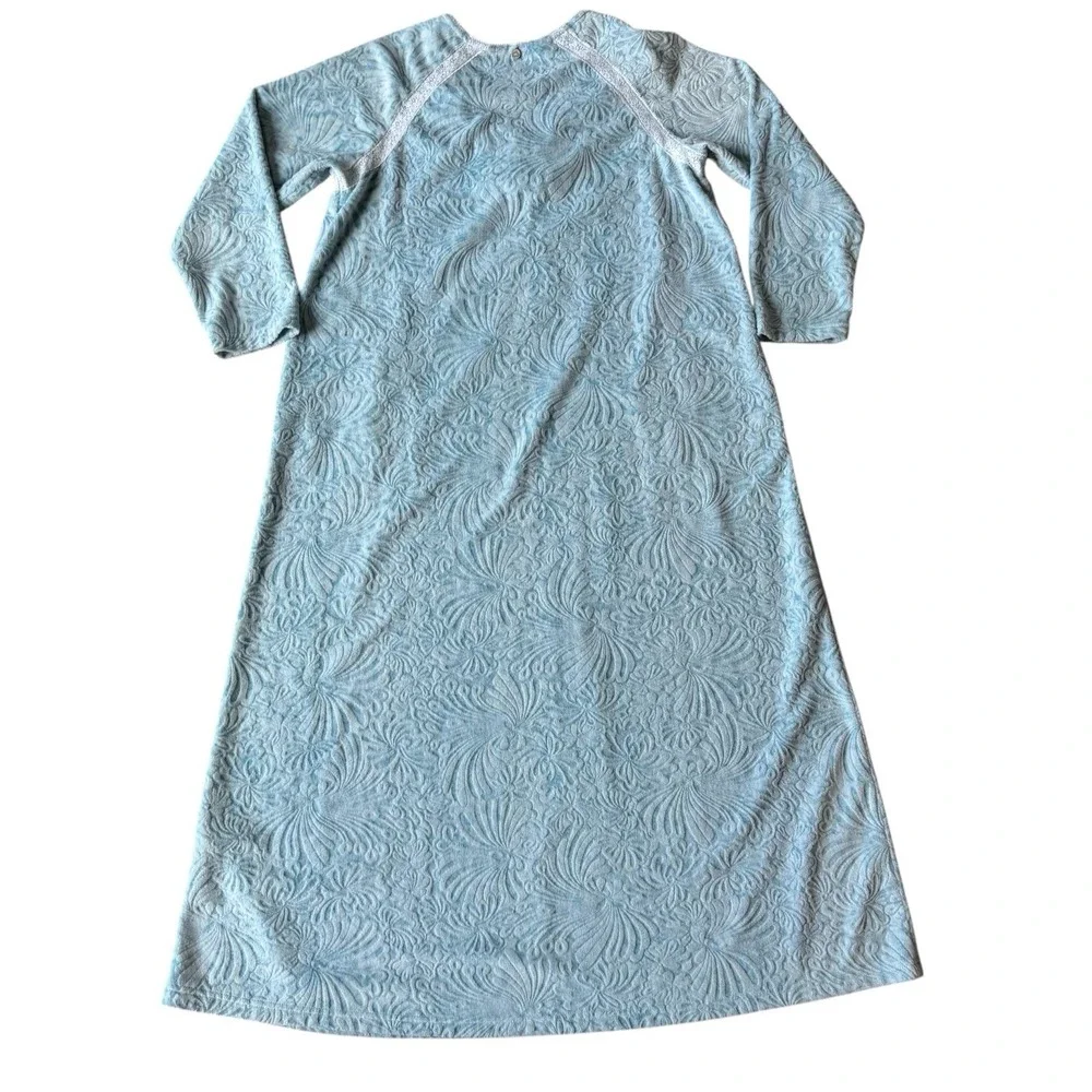 Soft Surroundings Floral Chenille House/Sleep Dress Size Med Maxi Length Pockets